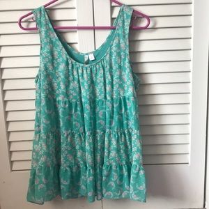 Lauren Conrad floral tank top blouse